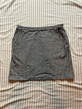 Black and White Gingham Mini Skirt - Women